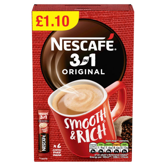 Nescafe 3in1 Original Instant Coffee - 17g x 66