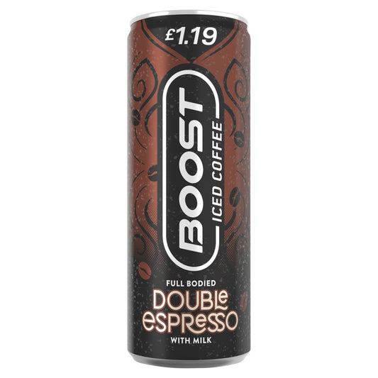 Boost Double Espresso with Milk 12 x 250ml - Iced Coffee Drink