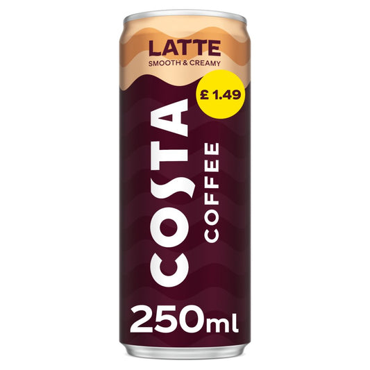 Costa Latte 12 x 250ml - Ready to Drink - Iced Coffee