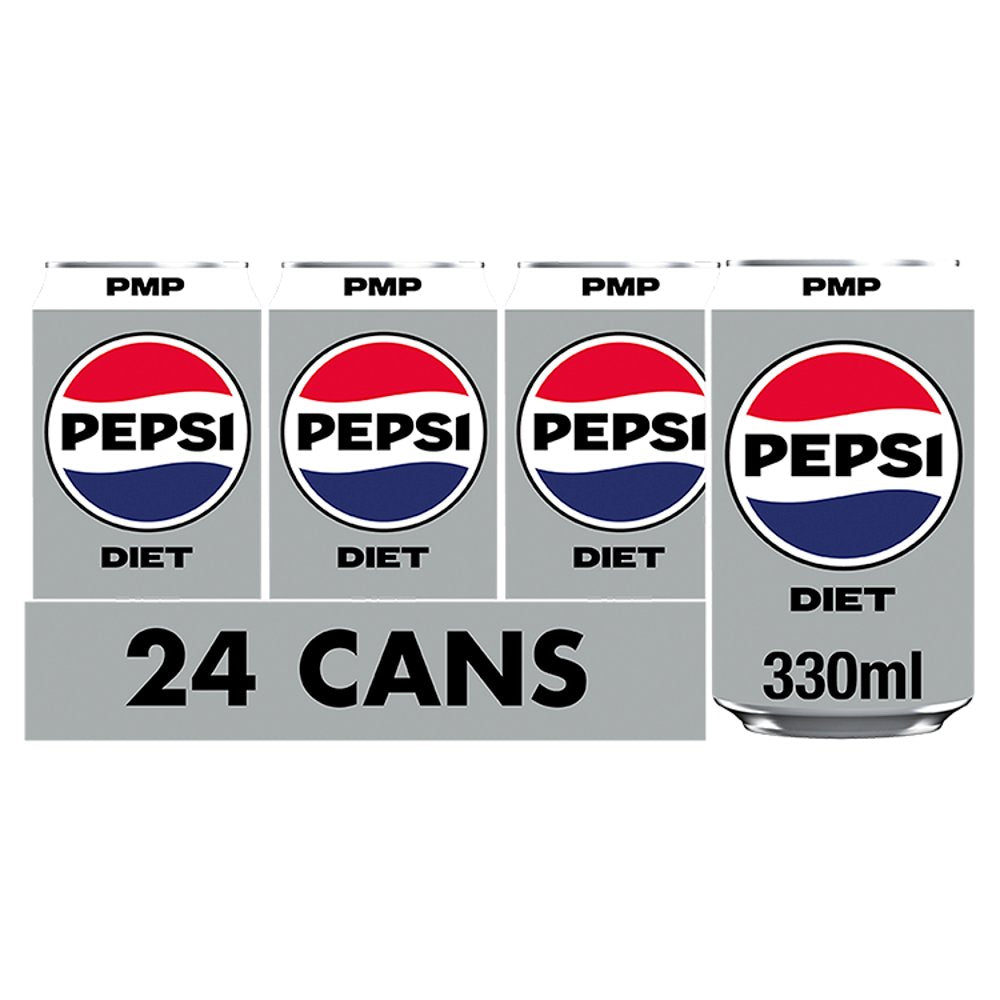 Pepsi Diet Cola Can 24 x 330ml Soft Drink Cans