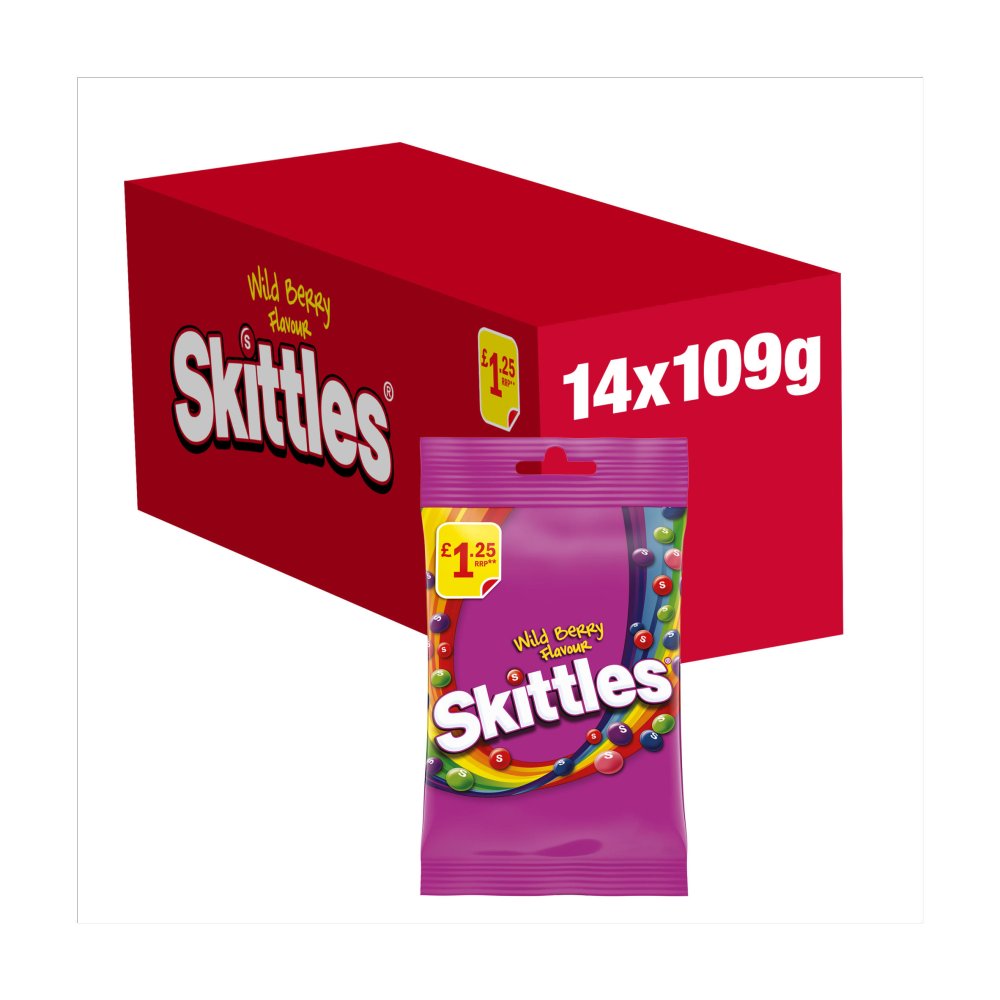 Skittles Wild Berry 14 ×109g - Chewy Sweets Treat Bags