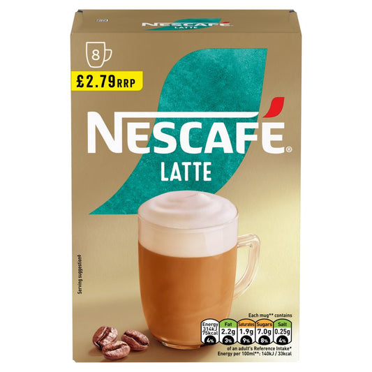 Nescafe Latte Instant Coffee 8 x 15.5g Sachets