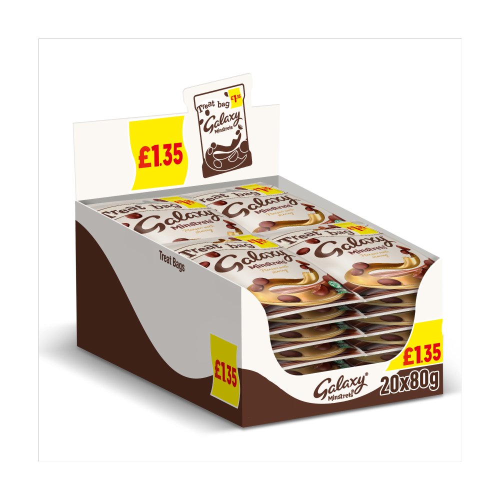 Galaxy Minstrels Milk Treat Bag 20 x 80g - Chocolate Buttons