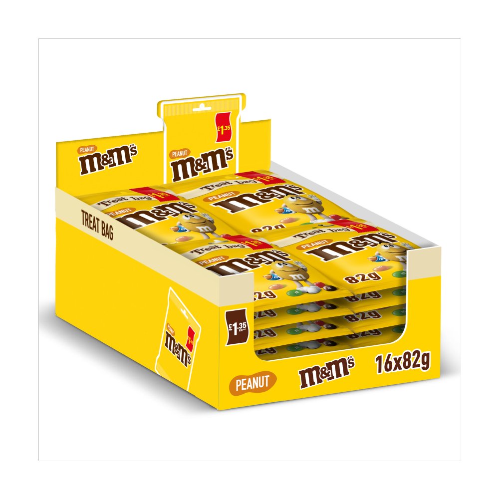 M&M's Crunchy Peanut & Milk Chocolate Bites Treat Bag 82g × 16 × 1