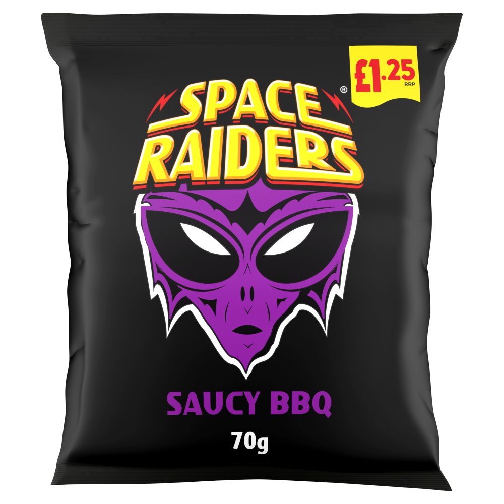 Space Raiders Saucy BBQ 20 x 70g - Snacks Crisps