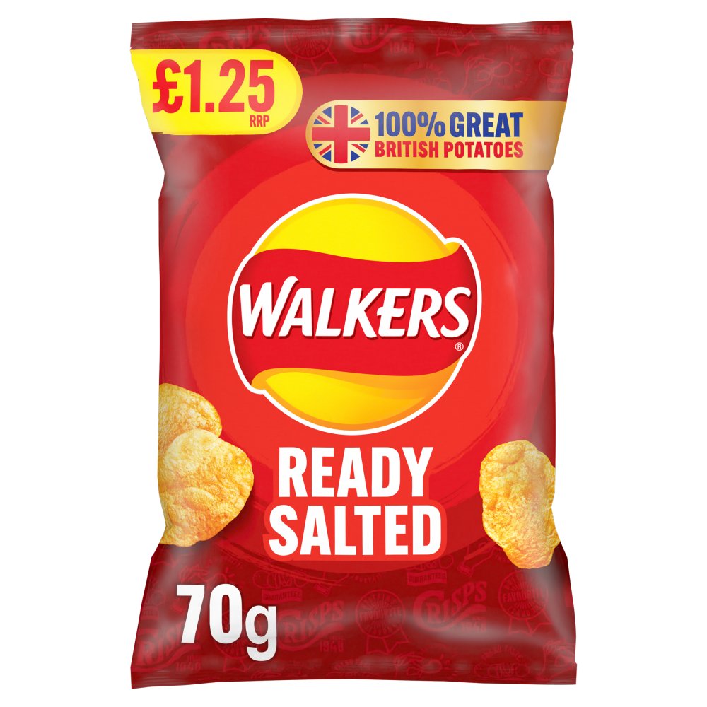 Walkers Ready Salted 18 x 70g - Snacks Crisps