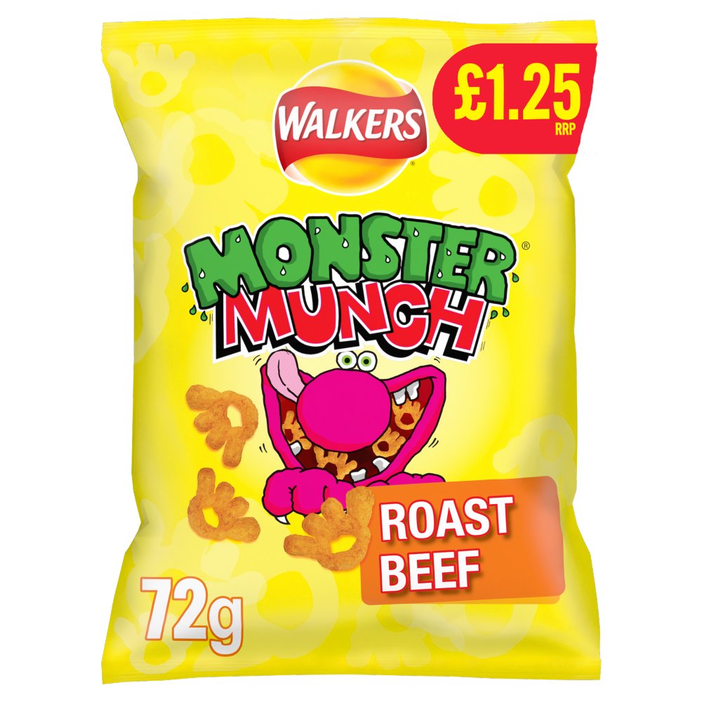 Walkers Monster Munch Roast Beef 18 x 72g - Snacks Crisps