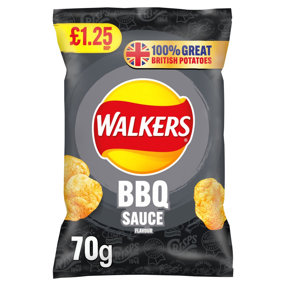 Walkers BBQ Sauce 18 x 70g - Snacks Crisps