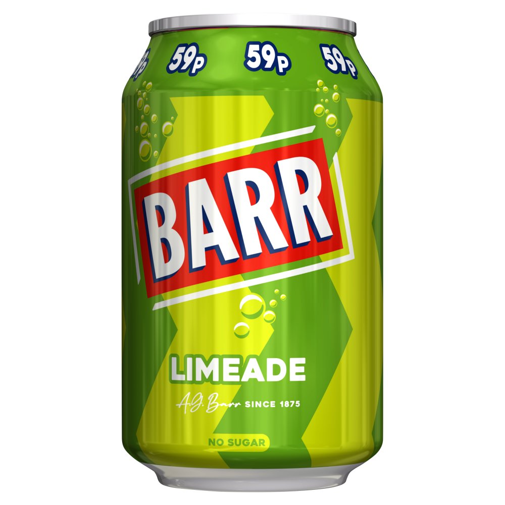 Barr Limeade 24 x 330ml Soft Drink Cans