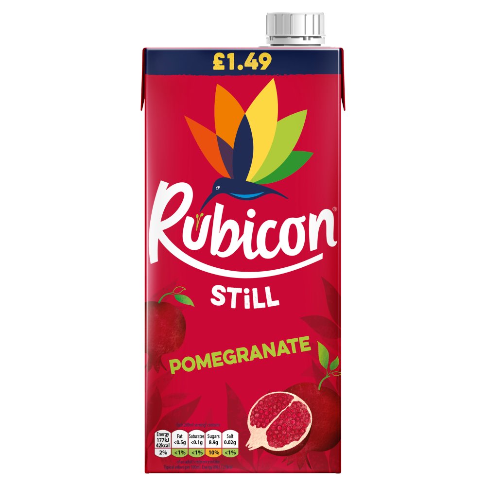 Rubicon Still Pomegranate 12 × 1Litre Fruit Juice