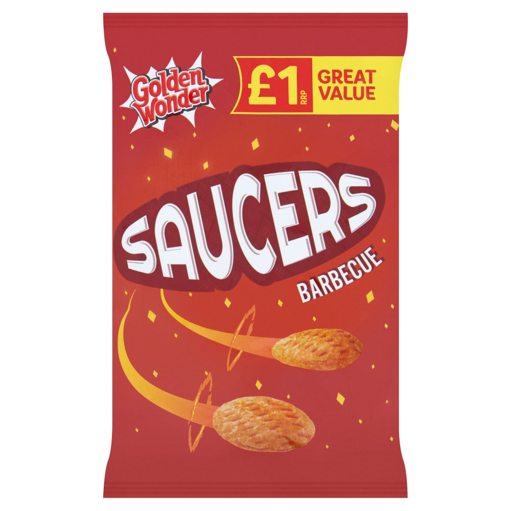 Golden Wonder Saucers BARBECUE Potato Crisps 18 x 40g Packs