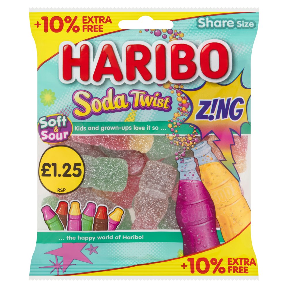 Haribo Soda Twist Zing 12 x 154g - Jelly Share Size