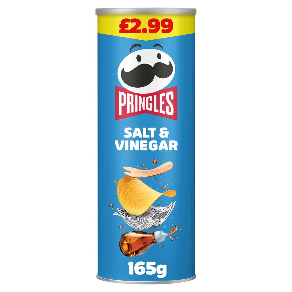 Pringles Salt & Vinegar Crisps 6 x 165g - Snacks Crisps
