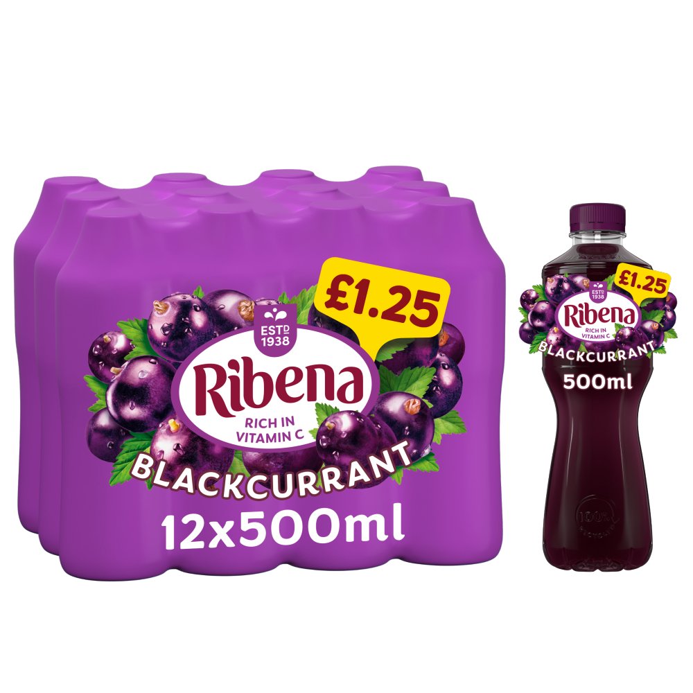 Ribena Blackcurrant 12 x 500ml Juice Drink