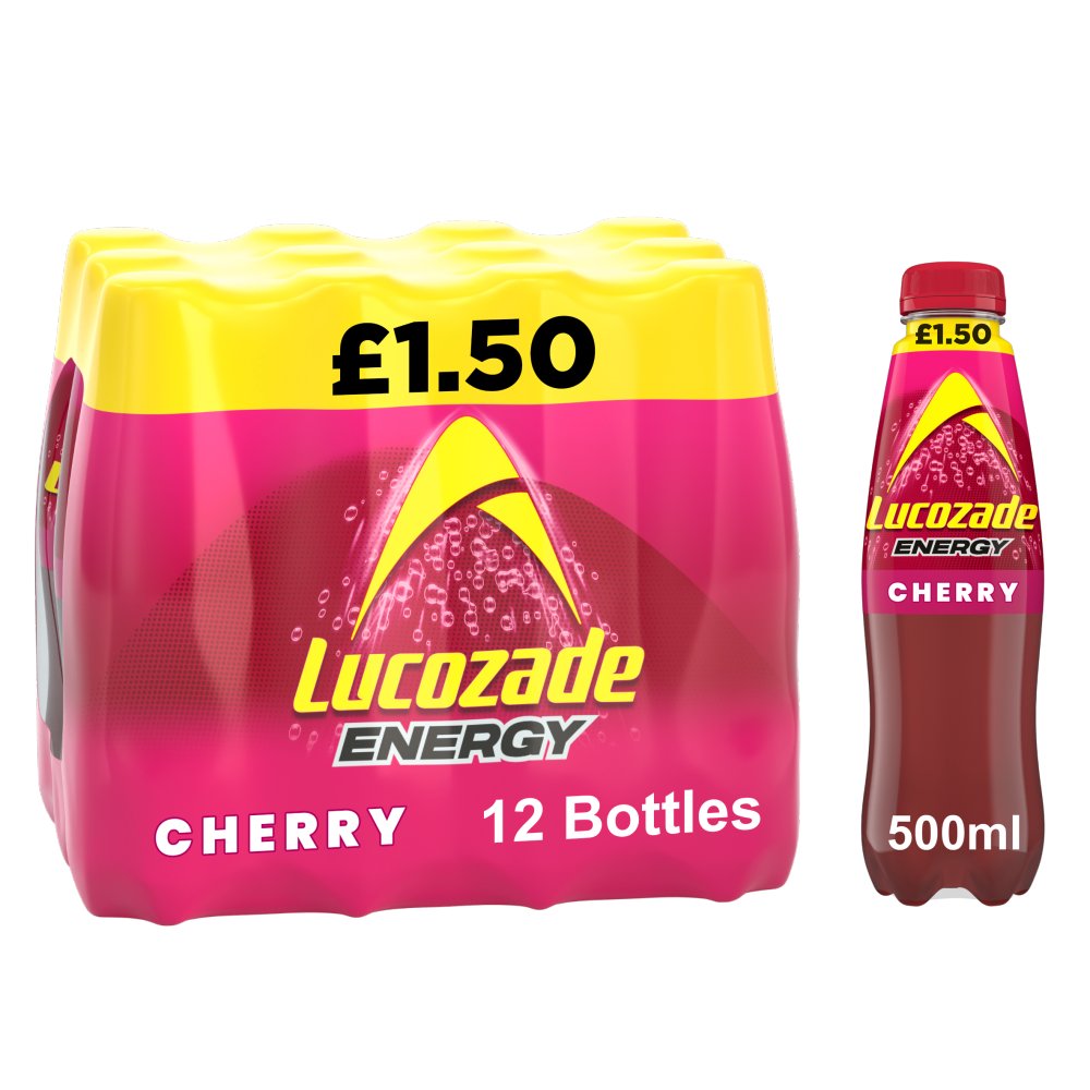 Lucozade Energy Drink Cherry 12 x 500ml