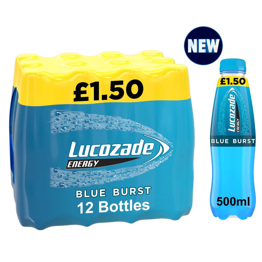 Lucozade Blue Burst Energy Drink 12 x 500ml