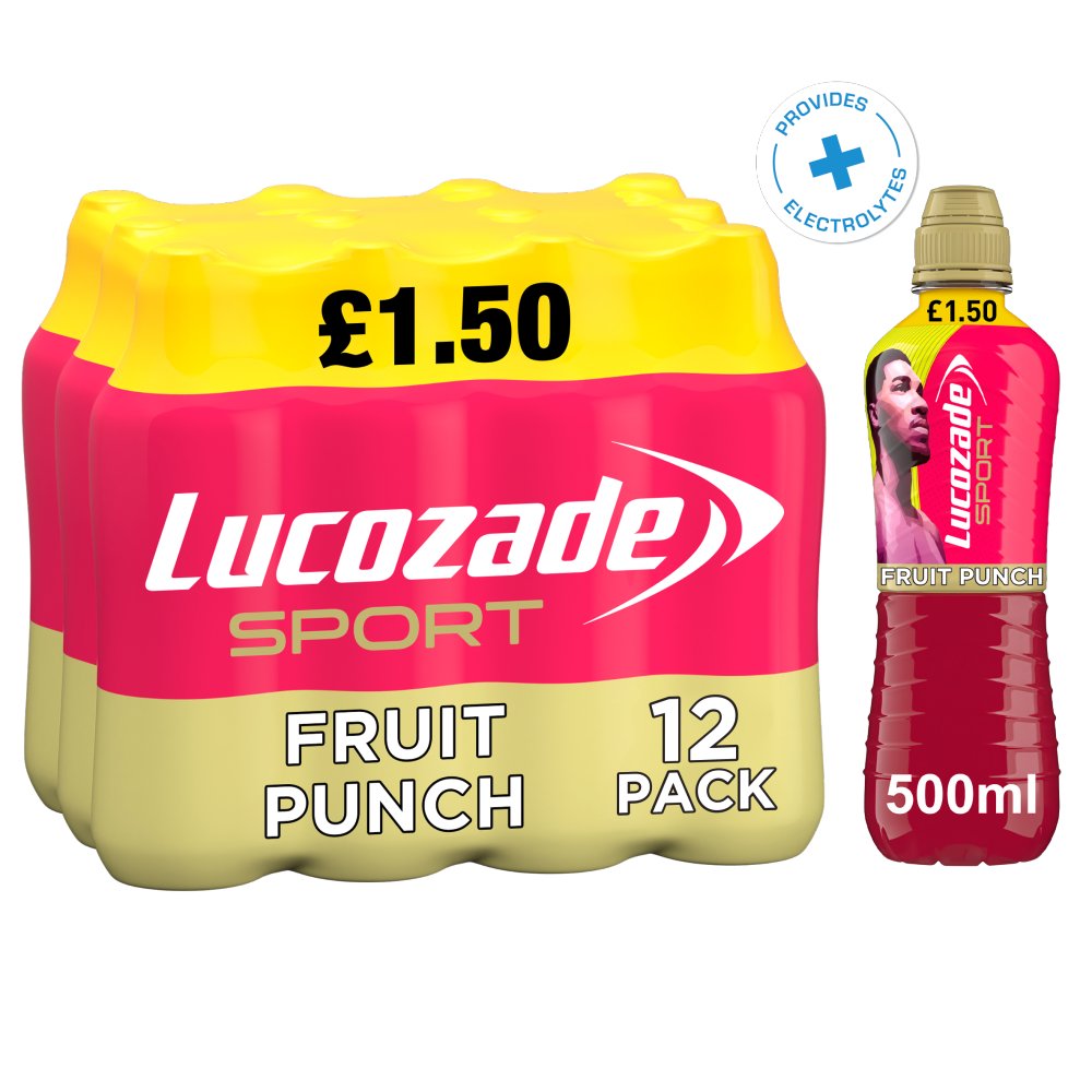 Lucozade Sport Drink Fruit Punch 12 x 500ml Energy Drink