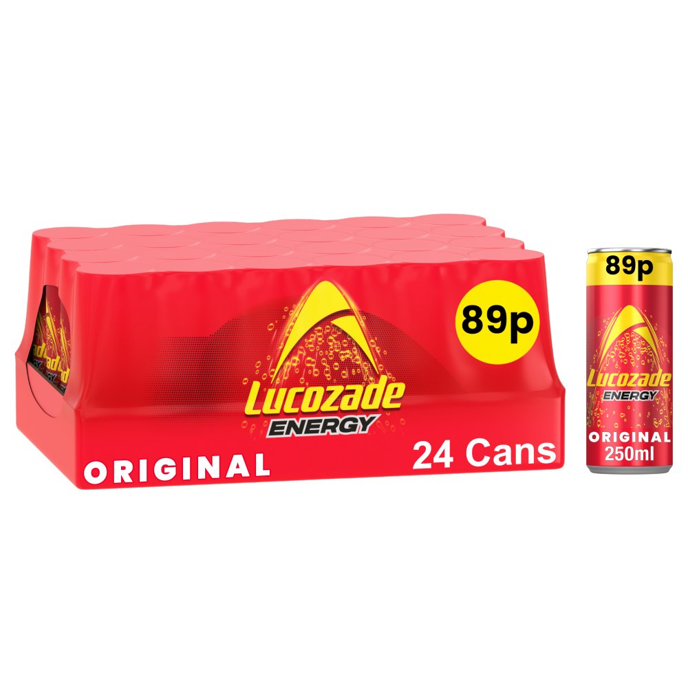Lucozade ORINGINAL Energy Drink 24 x 250ml Cans