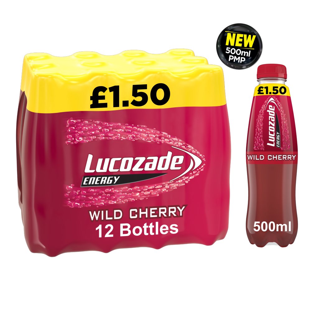 Lucozade Energy Drink Cherry 12 x 500ml