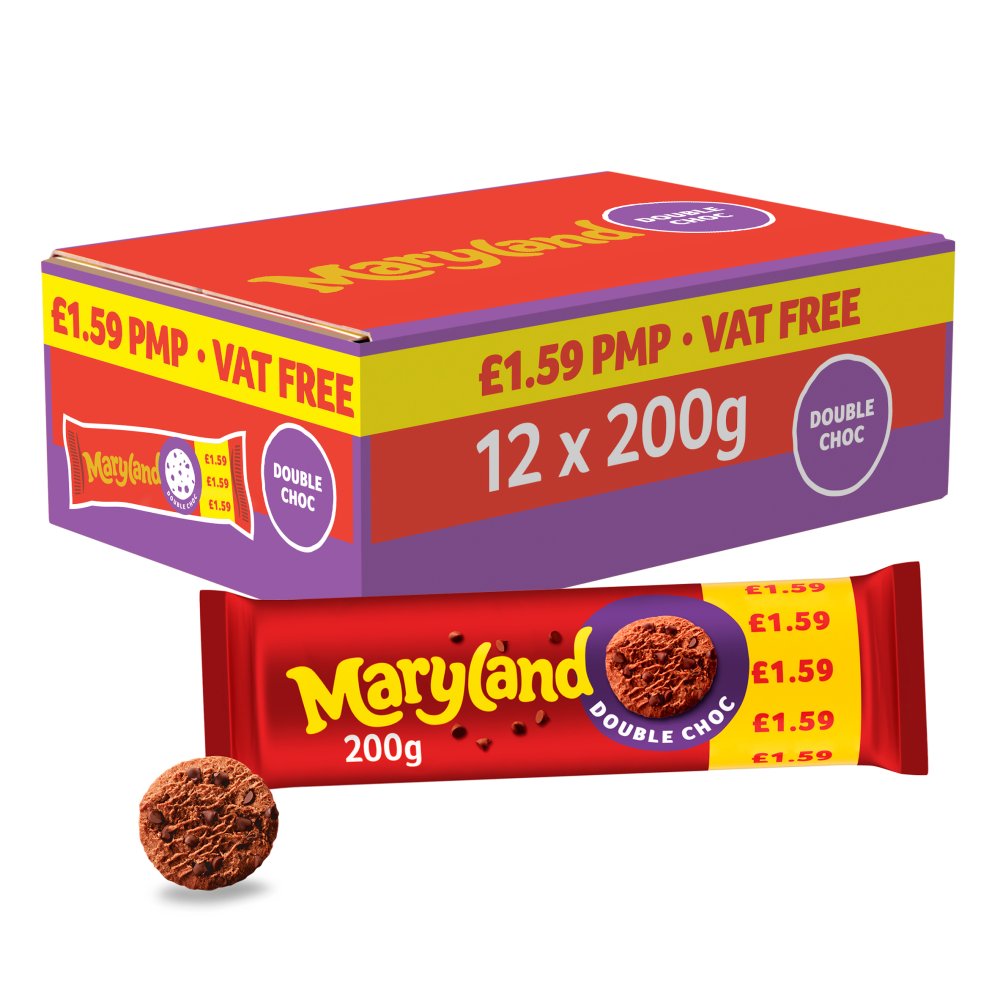 Maryland DOUBLE CHOC Cookies 12 x 200g Packs