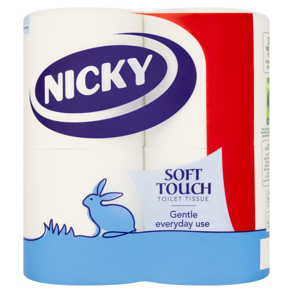 Nicky Soft Touch 40 Toilet Roll - 10 x 4 Tissue Rolls Pack