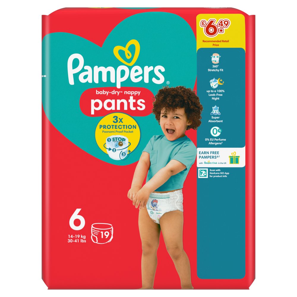 Pampers Baby Dry 19s x 4 Pants - Size 6 Nappies
