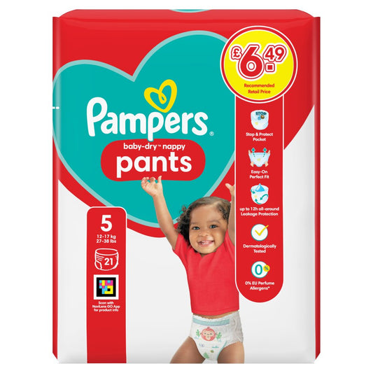 Pampers 21s x 4 Baby Dry Pants - Size 5 Nappies
