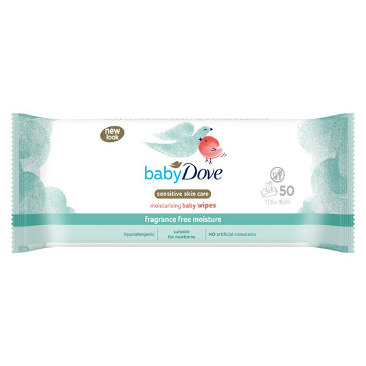 Baby Dove 12 x 50 Wipes - Fragrance Free Moisture