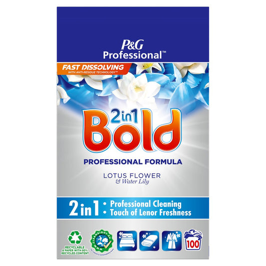 Bold 2in1 Professional Powder Detergent 6kg Lotus Flower & Water Lily (100 Washes)