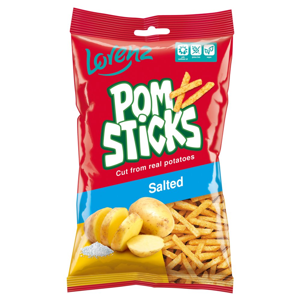 Lorenz Salted Pom Sticks 14 x 85g - Snacks Crisps