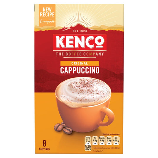 Kenco Cappuccino 8x14.8g (118.4g) - Instant Coffee Sachets