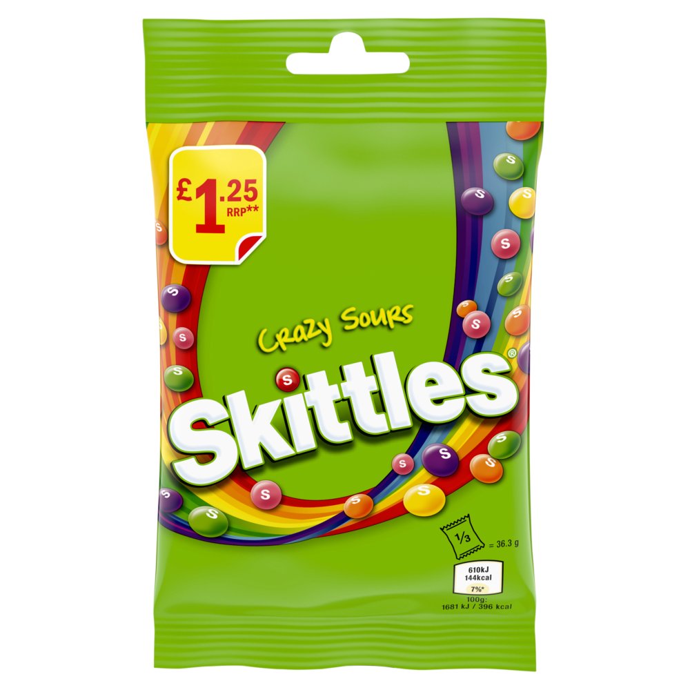 Skittles 14 ×109g - Chewy Crazy Fruit Chewy Sweets Treat Bags