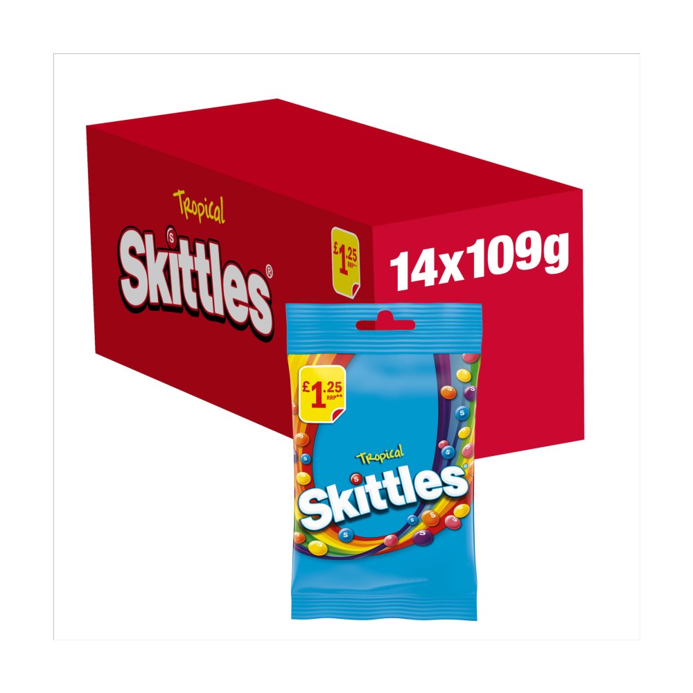 Skittles Tropical 14 ×109g - Chewy Sweets Treat Bags