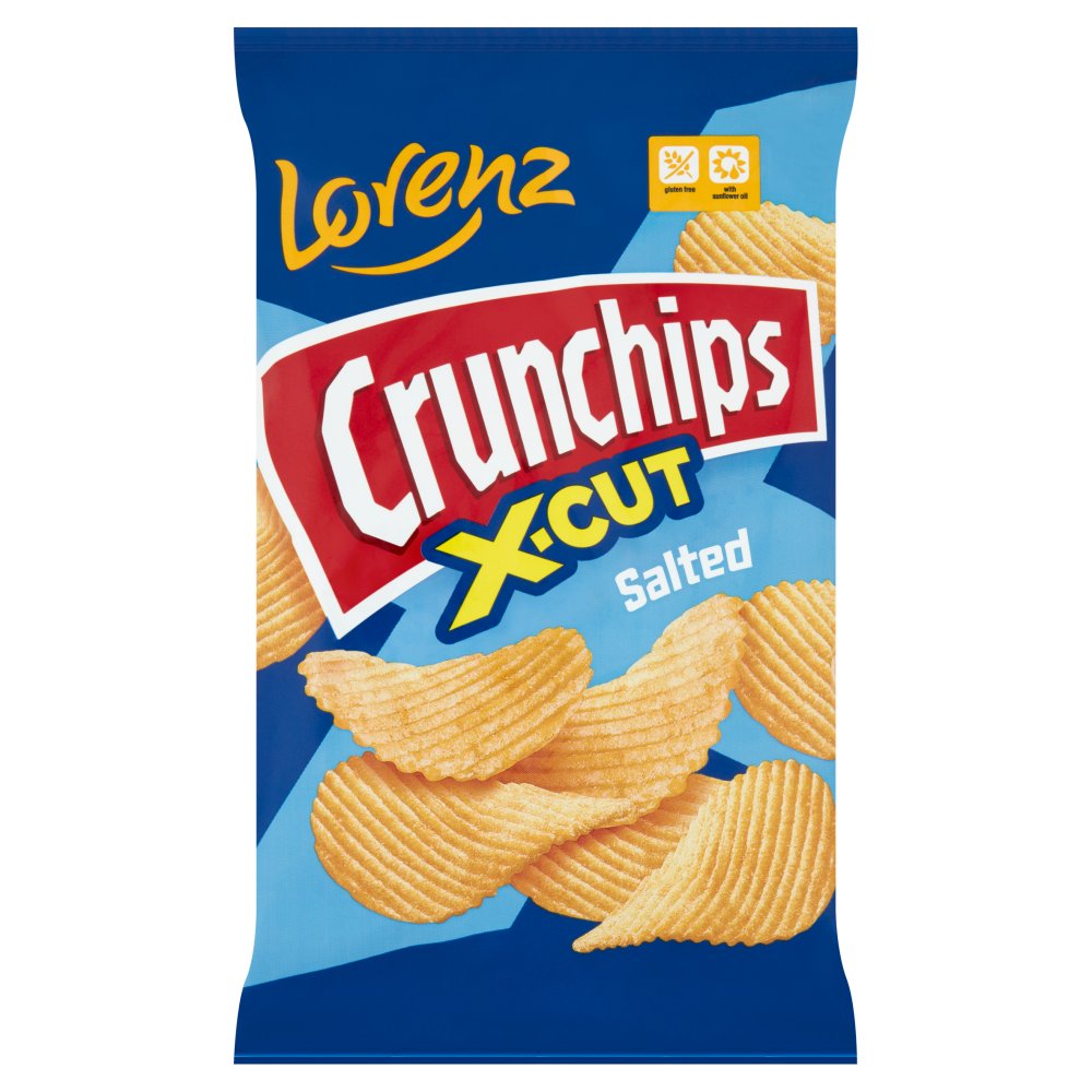 Lorenz Crunchips X-Cut Salted 12 x 75g - Snacks Crisps