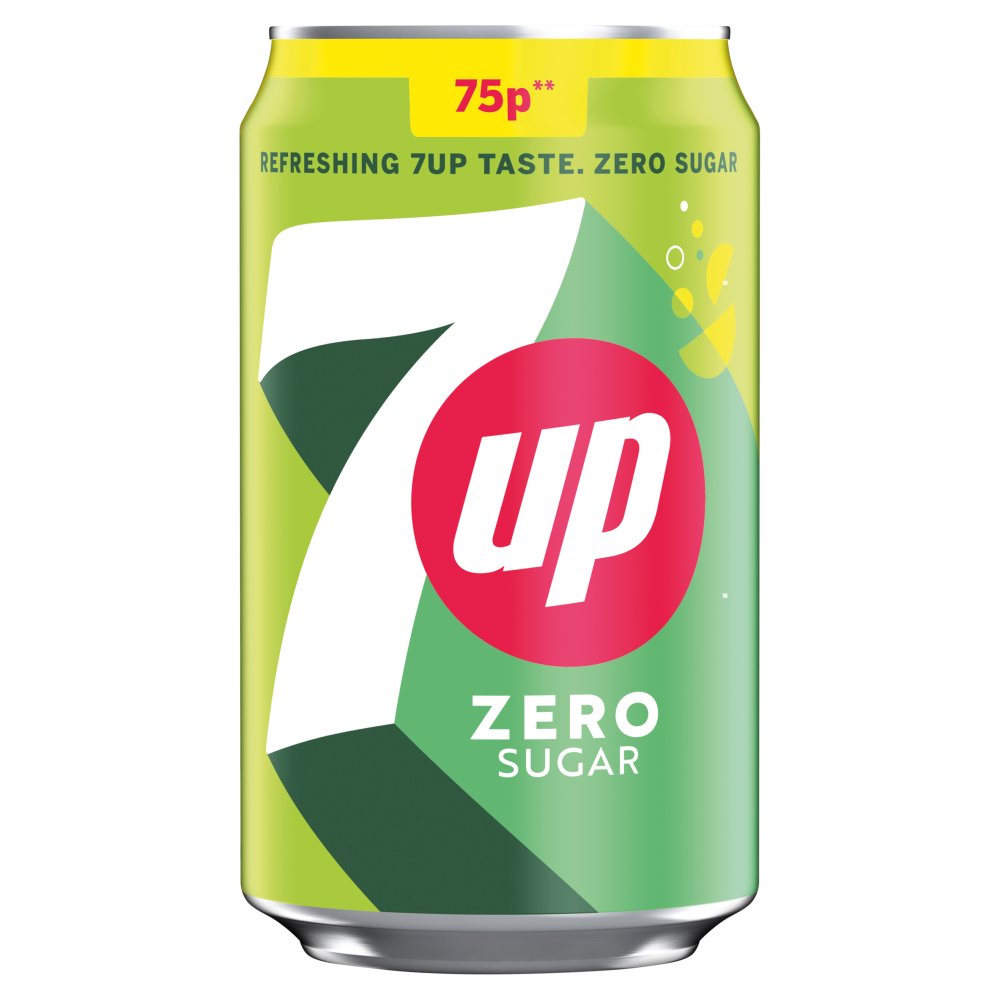 7UP Lemon & Lime Zero Sugar 24 x 330ml Soft Drink