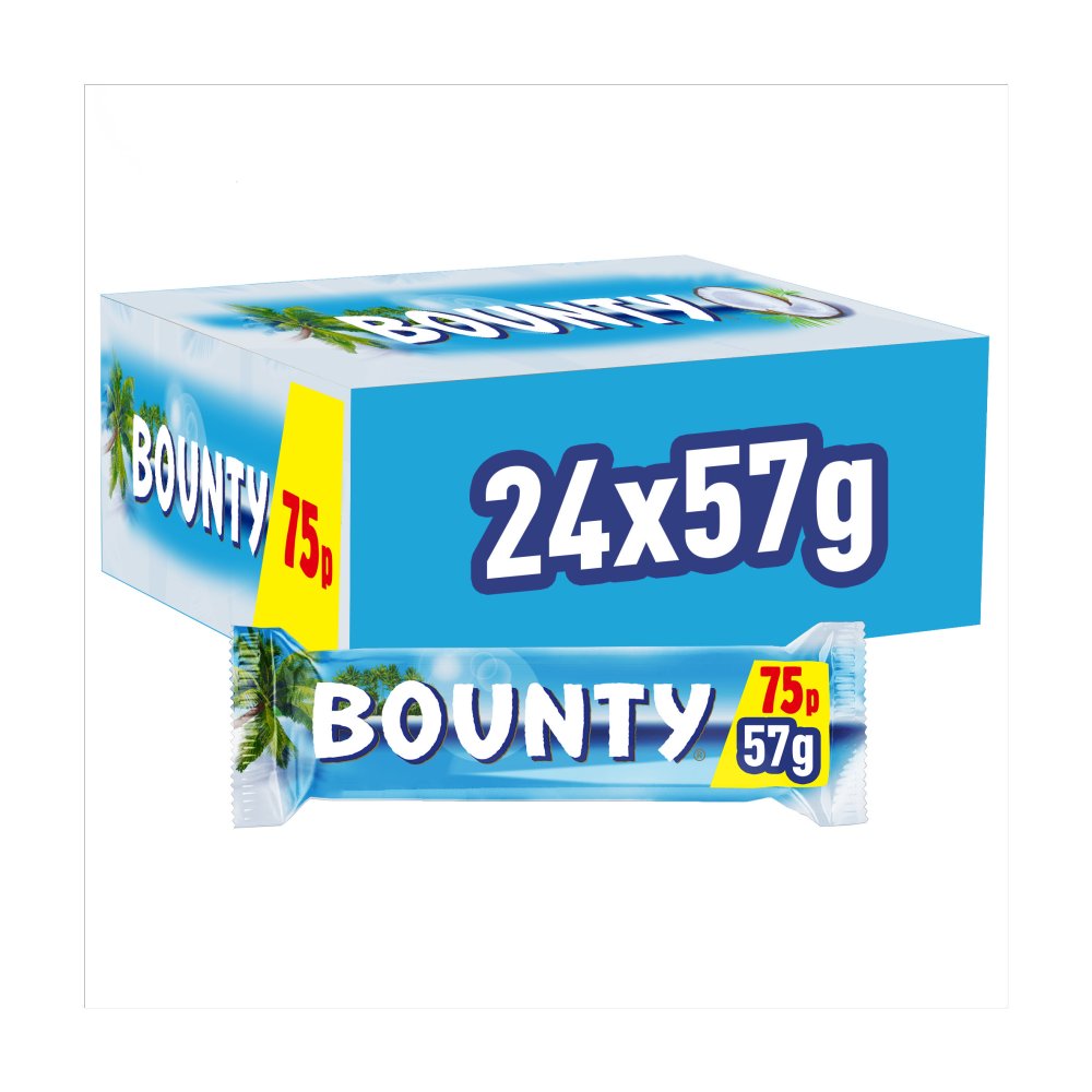 Bounty Coconut &amp; Milk Chocolate Snack Bar 24 × 57g