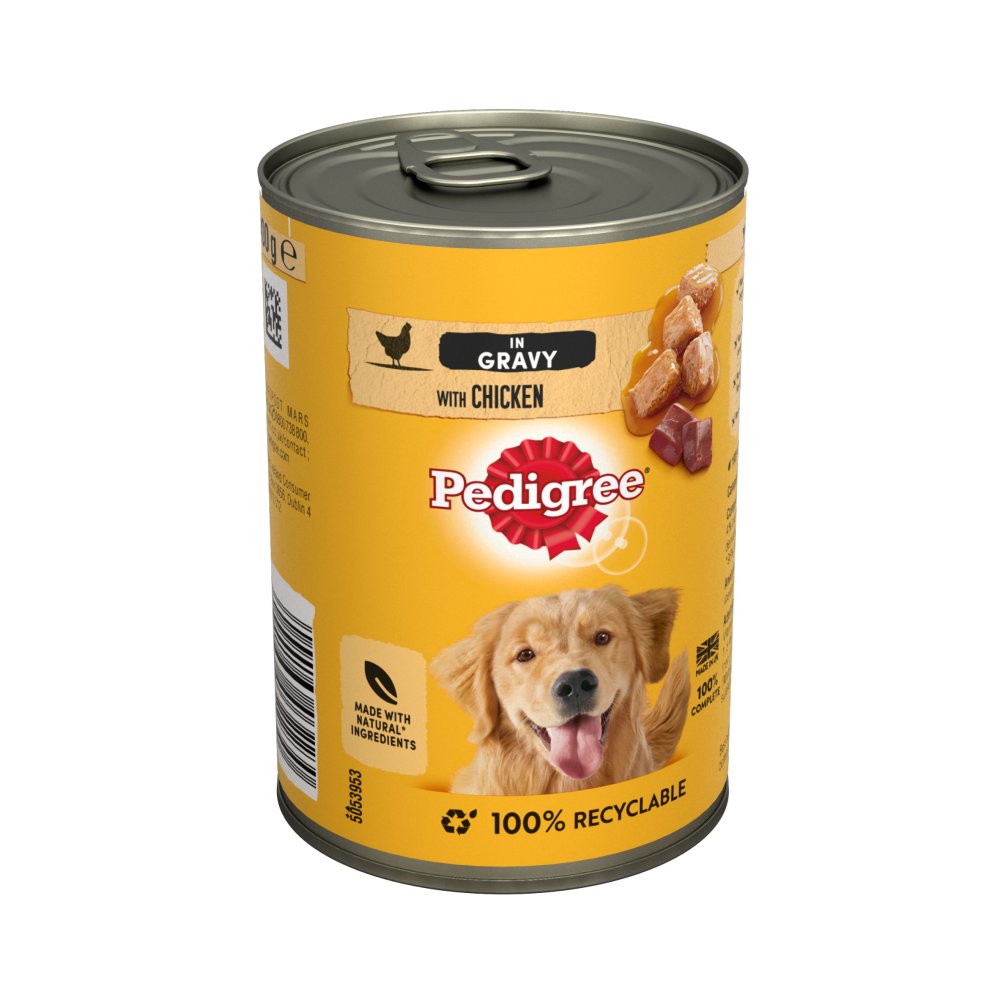 Pedigree Adult 12 x 400g Chicken in Gravy Tins - Dog Wet Food