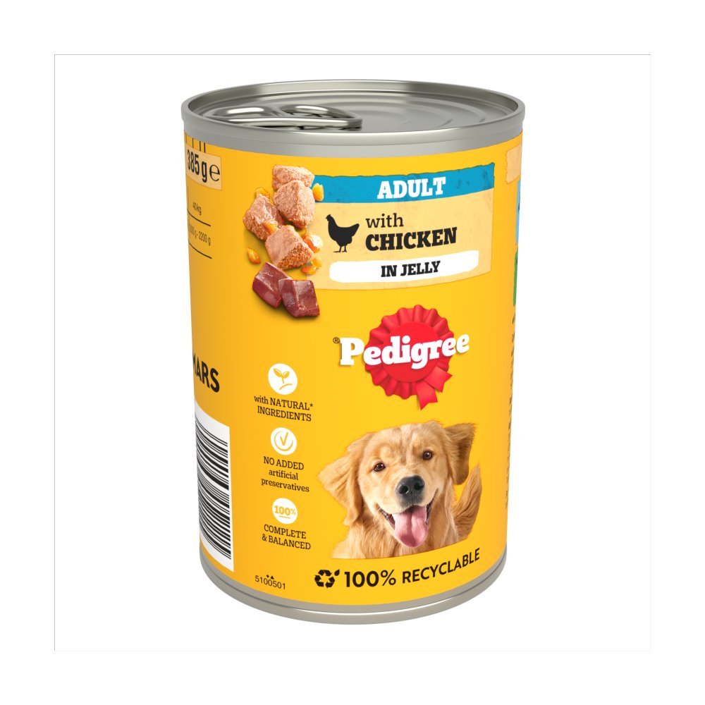 Pedigree Adult Chicken in Jelly Tins 12 x 385g - Wet Dog Food