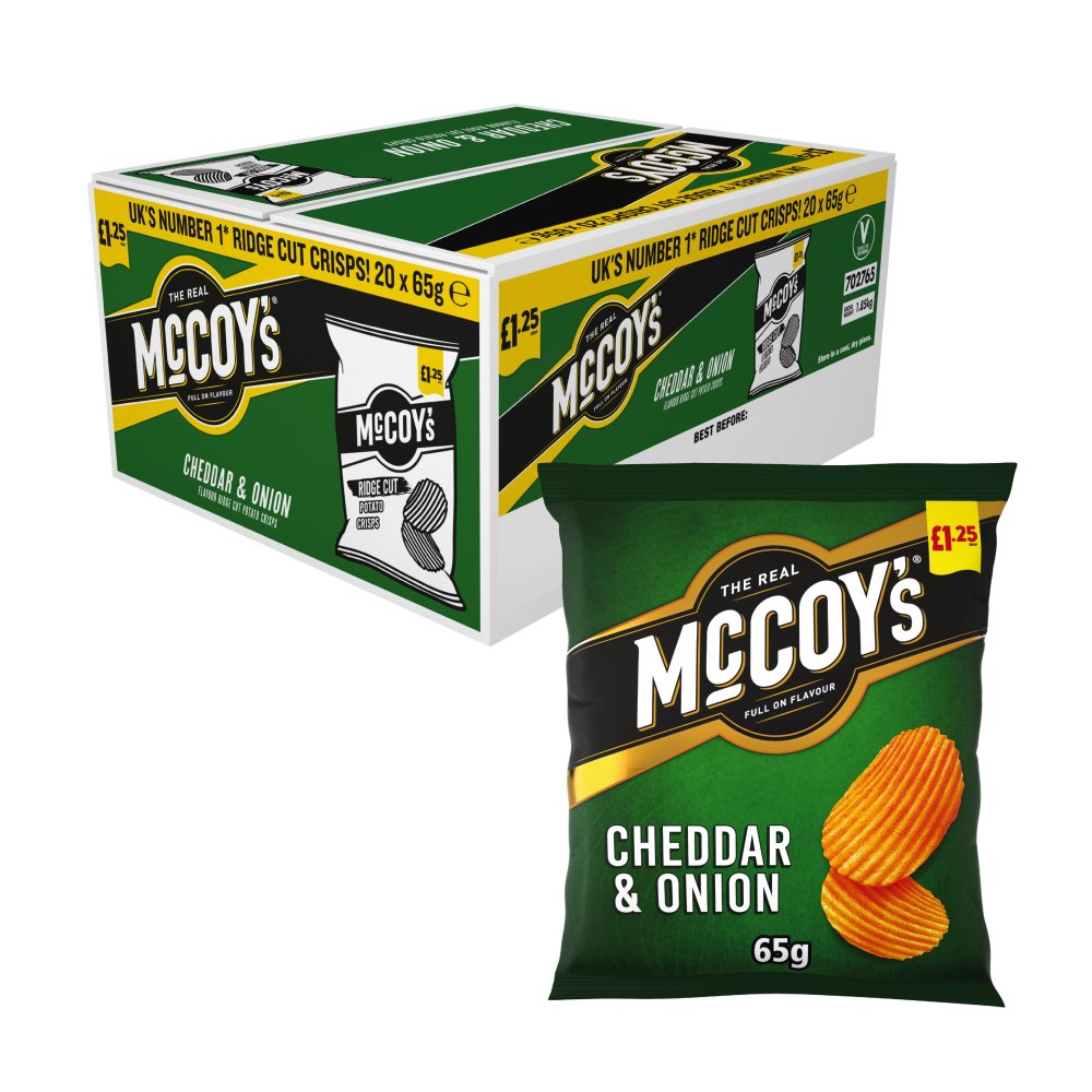 McCoy's Cheddar & Onion 20 x 65g - Snacks Crisps