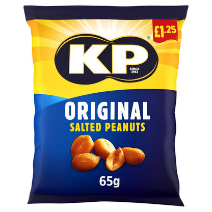 KP Original Salted Peanuts 16 x 65g - Snacks Crisps