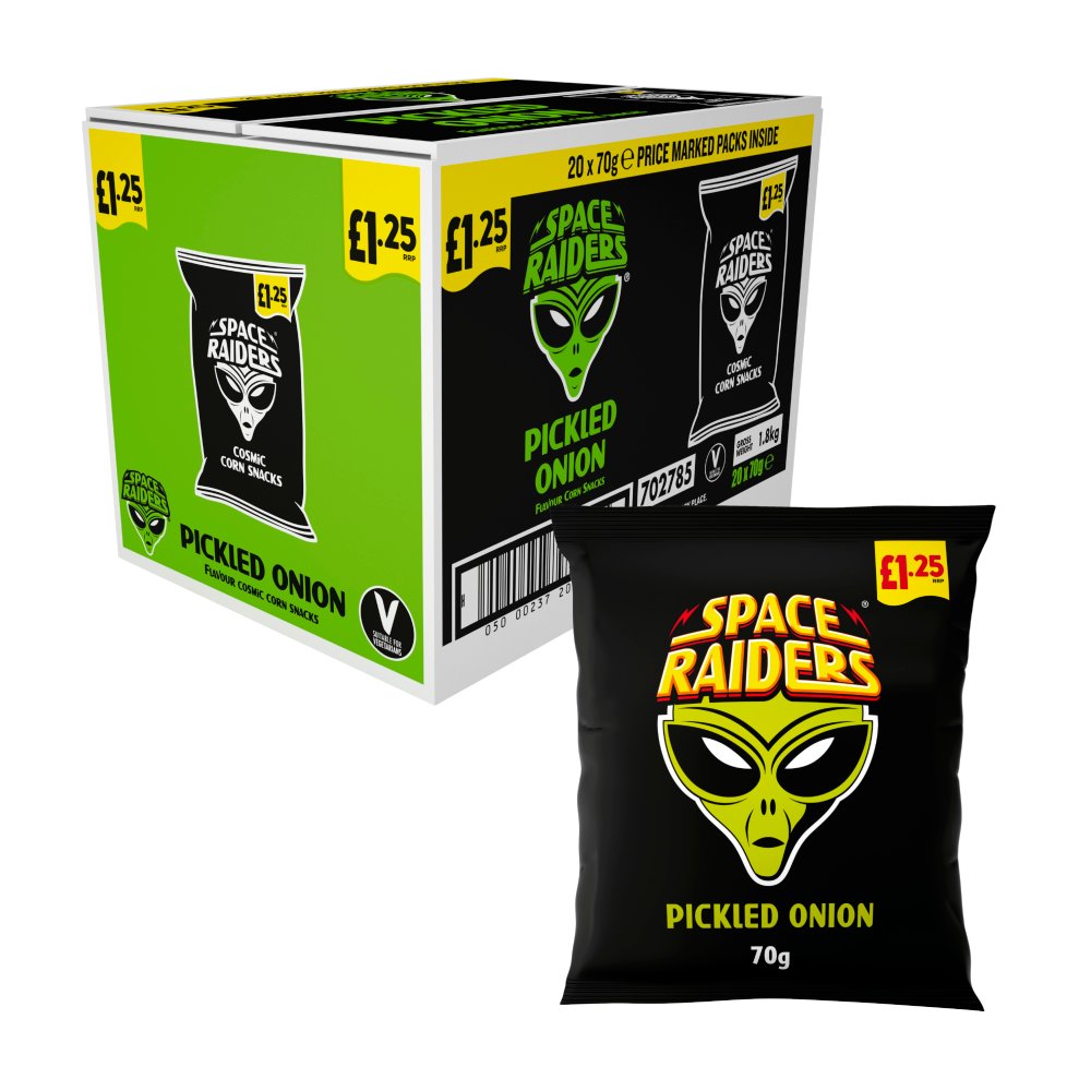 Space Raiders Pickled Onion 20 x 70g - Snacks Crisps