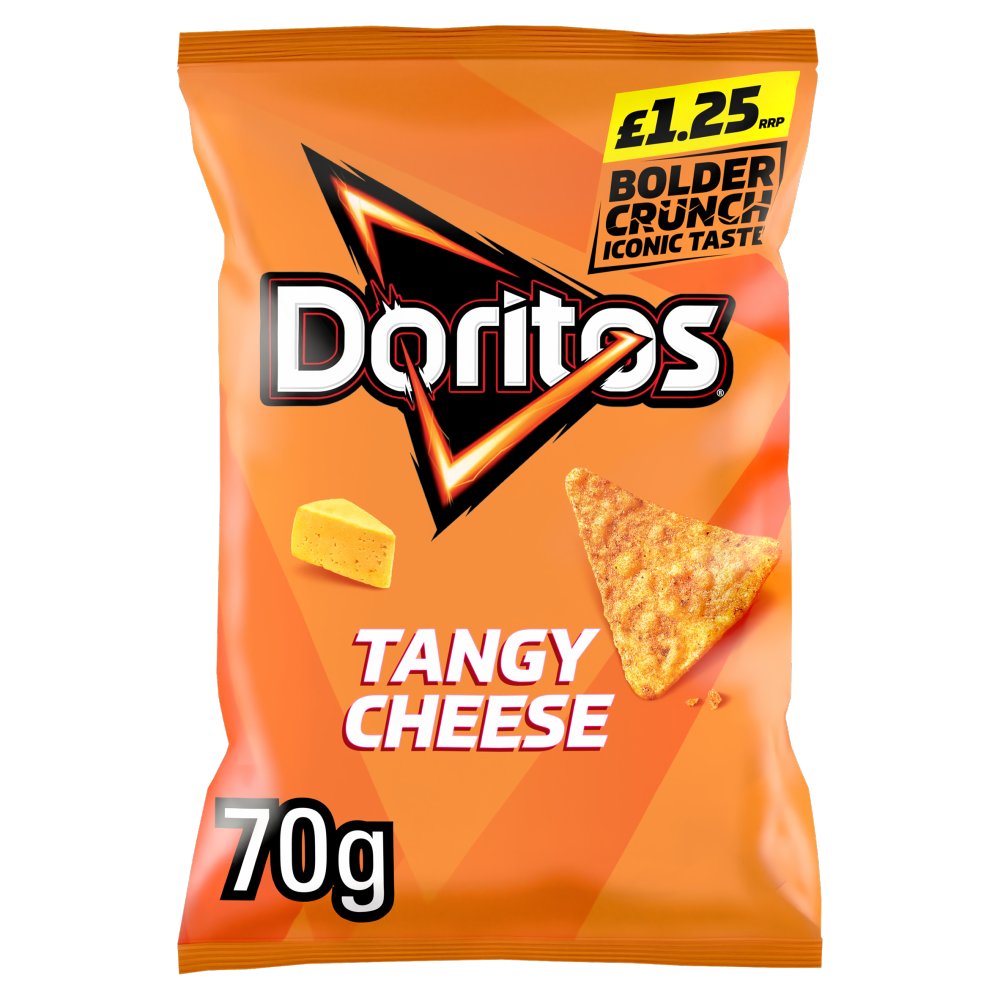 Doritos Tangy Cheese Tortilla Chips 18 x 70g - Snacks Crisps