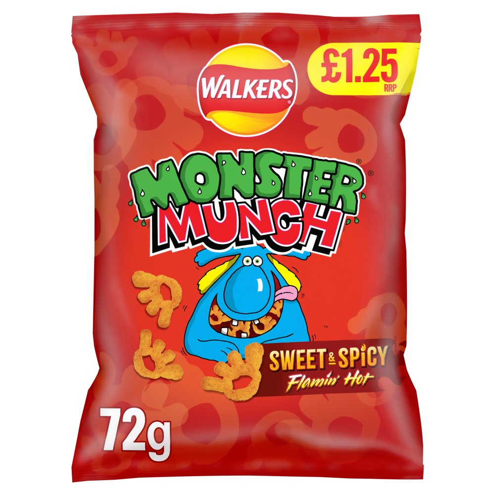 Walkers Monster Munch Sweet &amp; Spicy 18 x 72g - Snacks Crisps