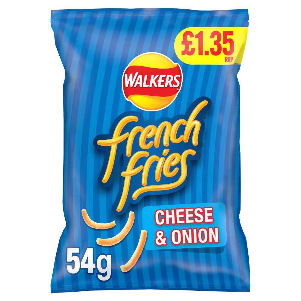 Walkers French Fries CHEESE & ONION Potato Crisps 18 x 54g Packs