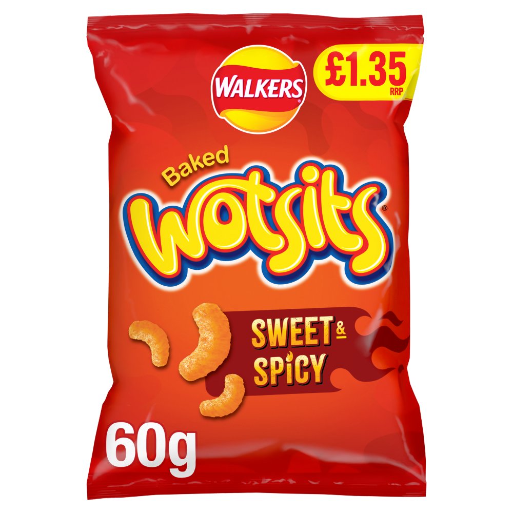 Walkers Wotsits SWEET &amp; SPICY Potato Crisps 18 x 60g Packs