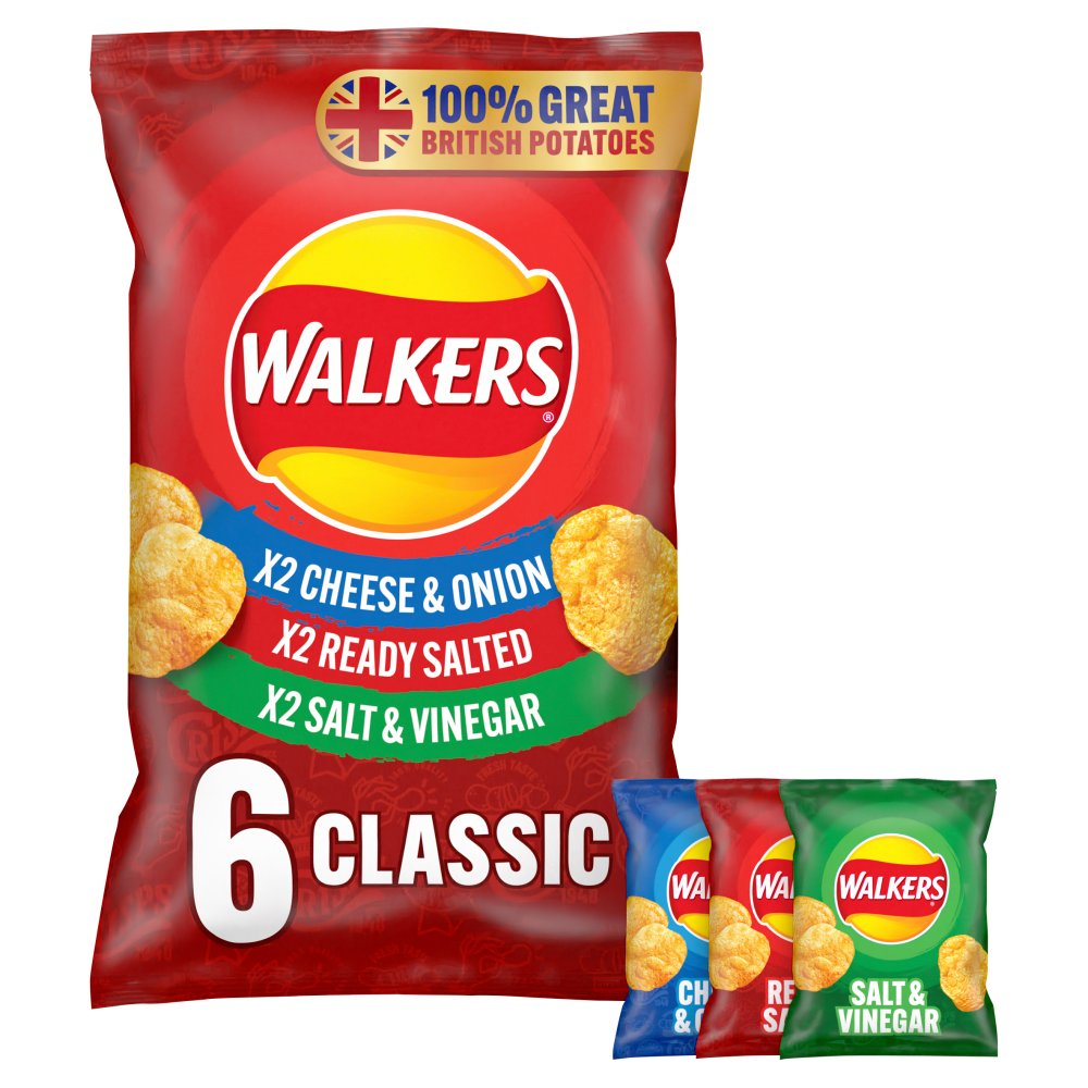 Walkers Classic Varierty Multipack 108 x 25g - Snacks Crisps