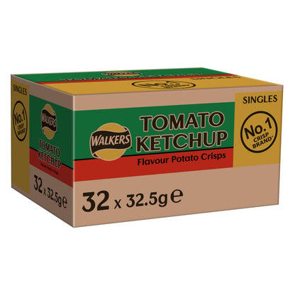 Walkers Tomato Ketchup Crisps 32 x 32.5g - Snacks Crisps