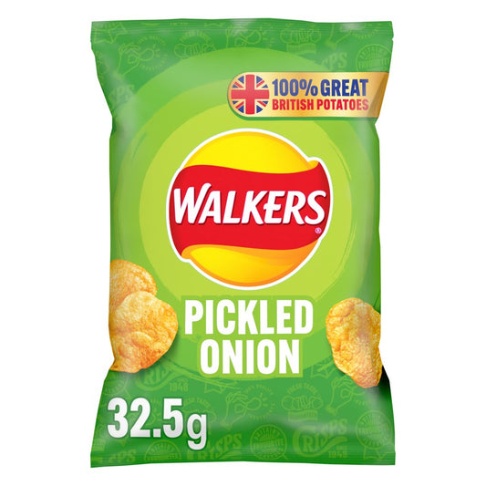Walkers Pickled Onion Crisps 32 x 32.5g
