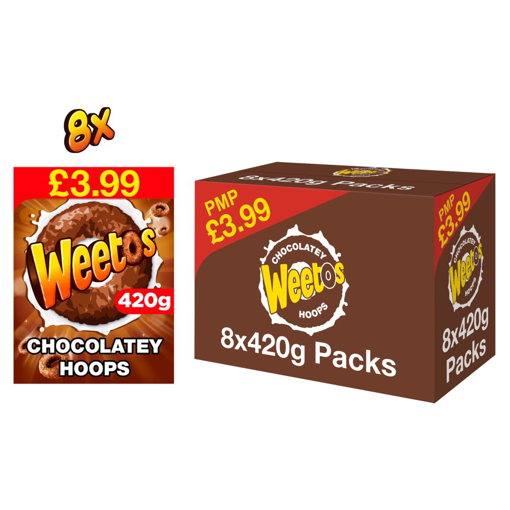 Weetos Chocolatey Hoops 8 x 420g
