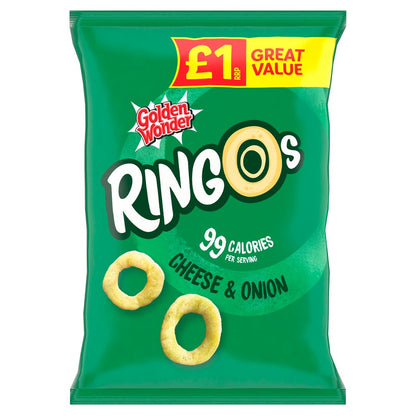 Golden Wonder Ringos Cheese &amp; Onion 18 x 40g - Snacks Crisps